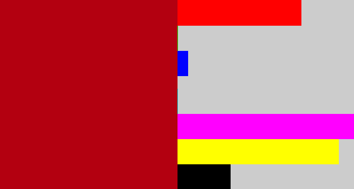 Hex color #b30010 - darkish red