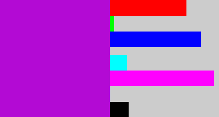 Hex color #b30ad4 - vibrant purple