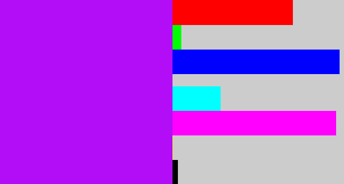 Hex color #b30cf7 - bright violet