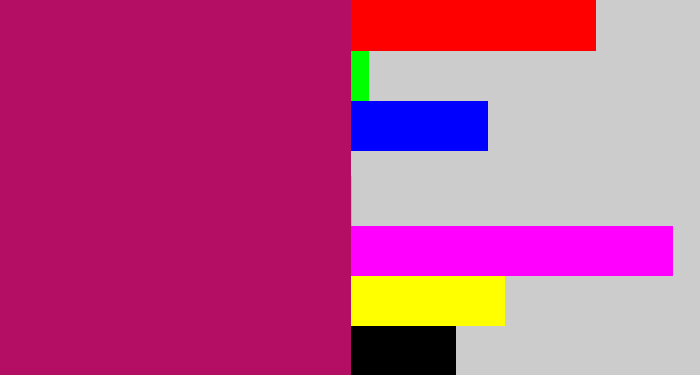 Hex color #b30e64 - deep magenta