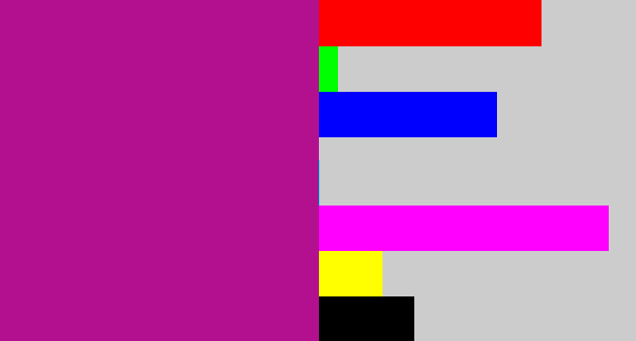 Hex color #b31090 - barney purple