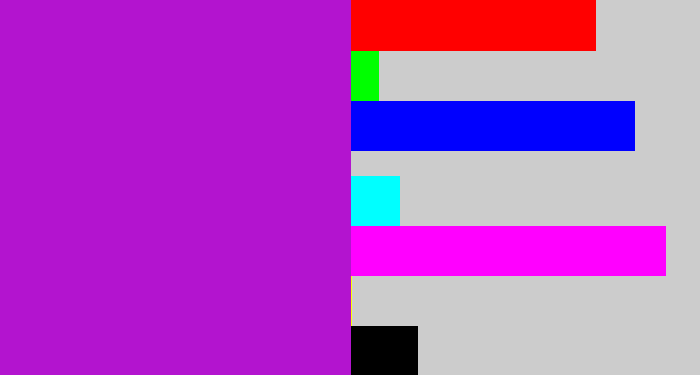 Hex color #b314cf - vibrant purple
