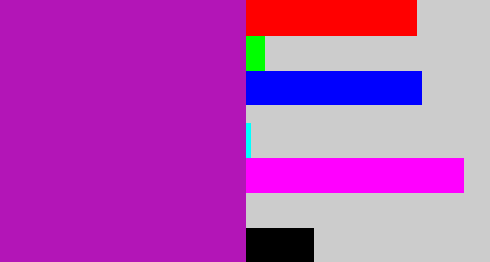 Hex color #b315b7 - barney