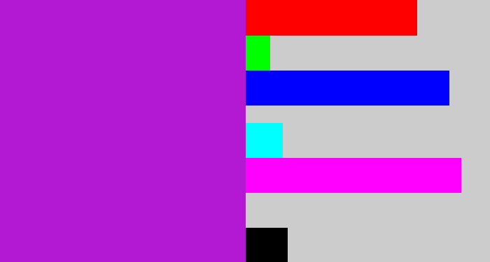 Hex color #b319d3 - vibrant purple