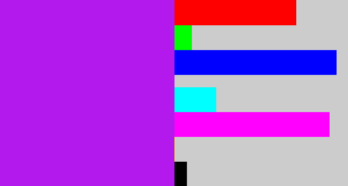 Hex color #b319ec - neon purple