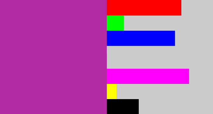 Hex color #b32aa2 - barney