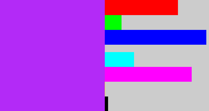 Hex color #b32af7 - electric purple