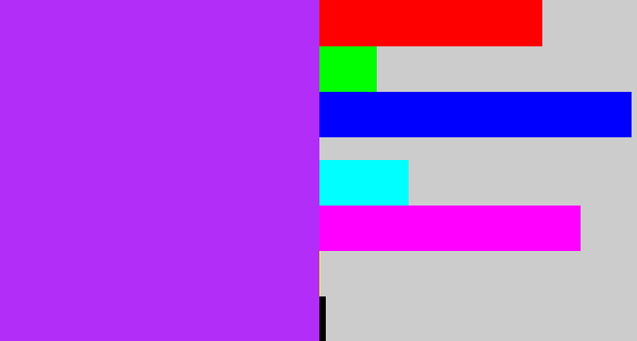 Hex color #b32df9 - electric purple