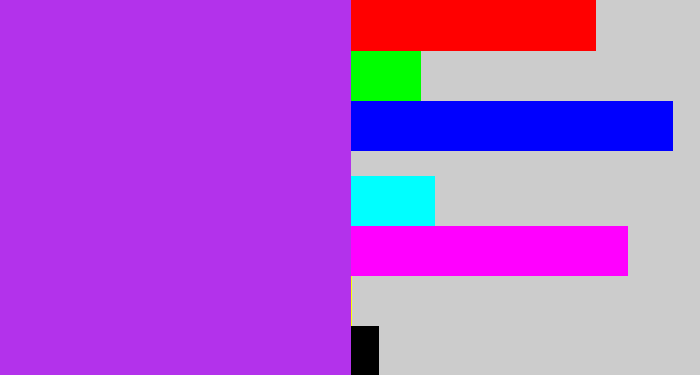 Hex color #b332eb - electric purple