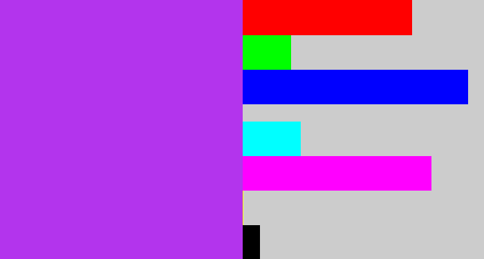 Hex color #b334ed - electric purple
