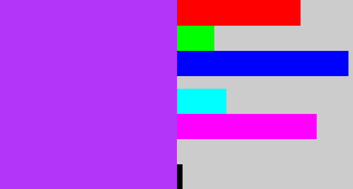 Hex color #b335f8 - electric purple