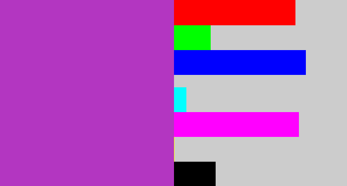Hex color #b336c1 - purpley pink