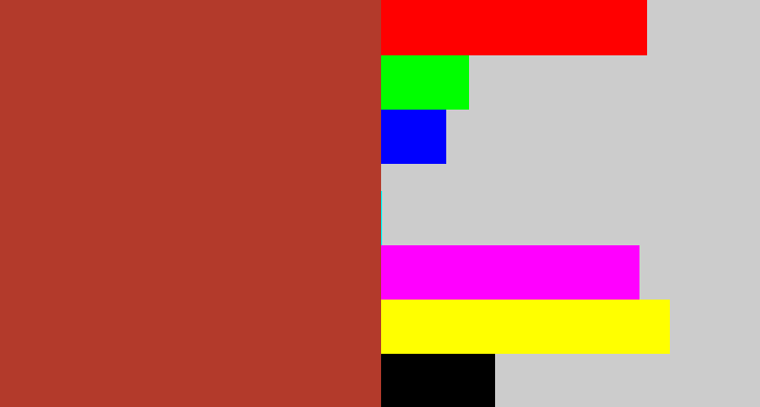 Hex color #b33a2b - brick