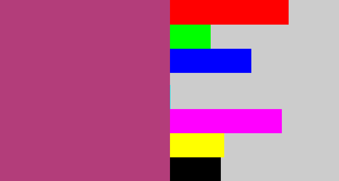 Hex color #b33d7a - dark pink