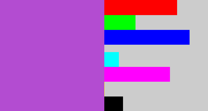 Hex color #b34cd0 - lightish purple