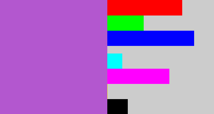 Hex color #b357cf - lightish purple