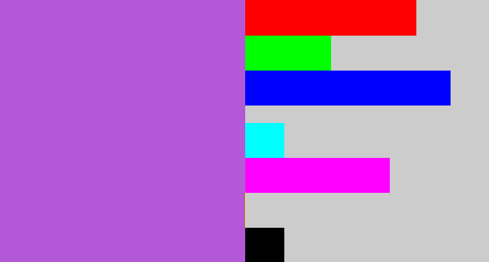 Hex color #b358d6 - lightish purple