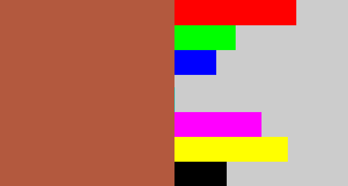 Hex color #b3593e - earth