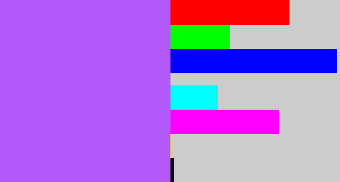 Hex color #b359fa - lighter purple