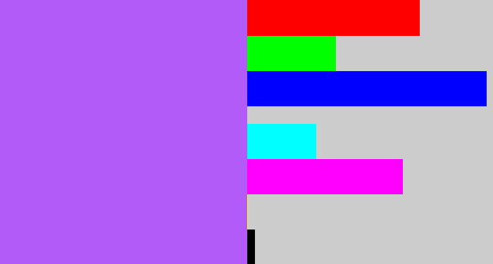 Hex color #b35bf8 - lighter purple