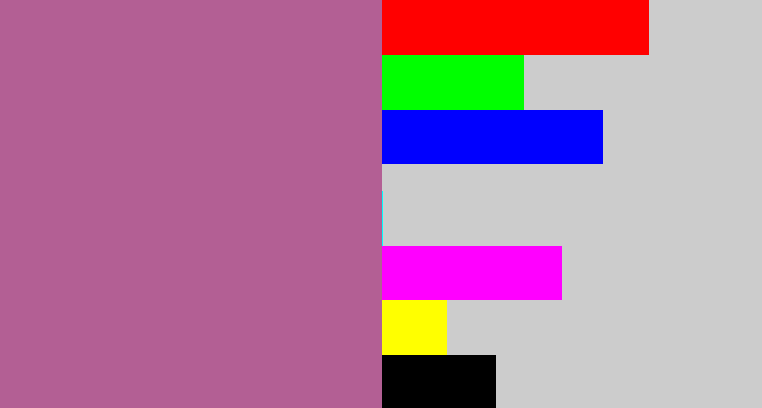 Hex color #b35f94 - mauve