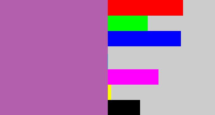 Hex color #b35fad - soft purple