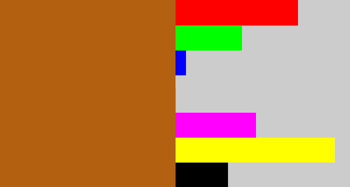 Hex color #b36010 - orangish brown