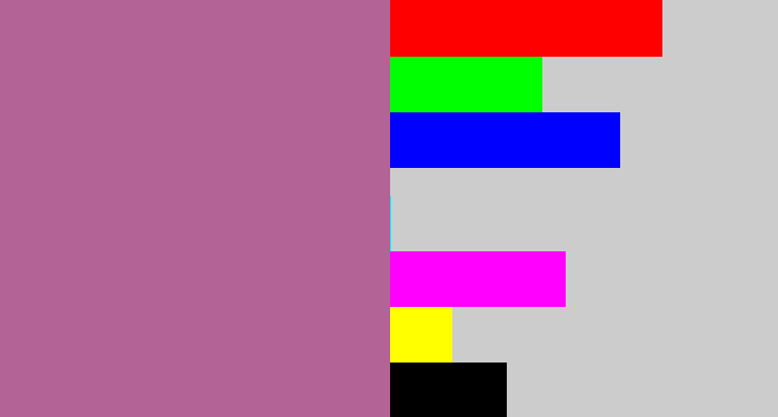 Hex color #b36396 - mauve