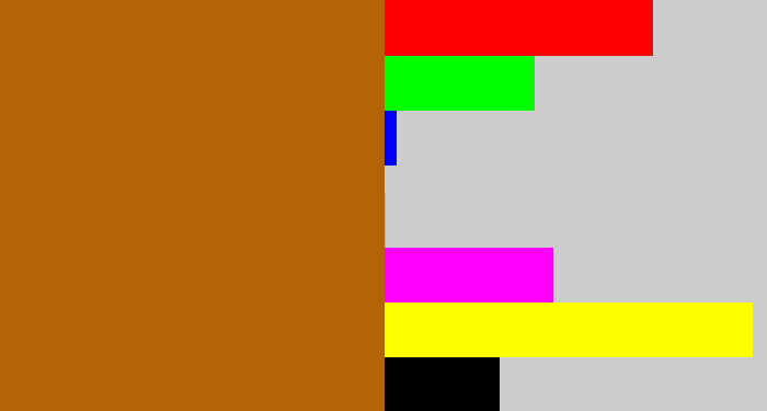 Hex color #b36407 - orangish brown