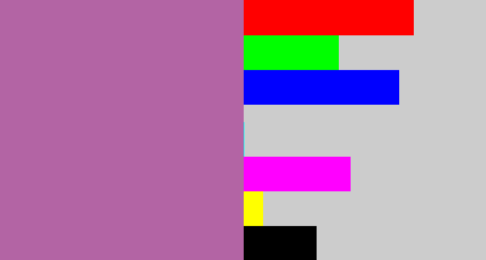 Hex color #b364a4 - soft purple