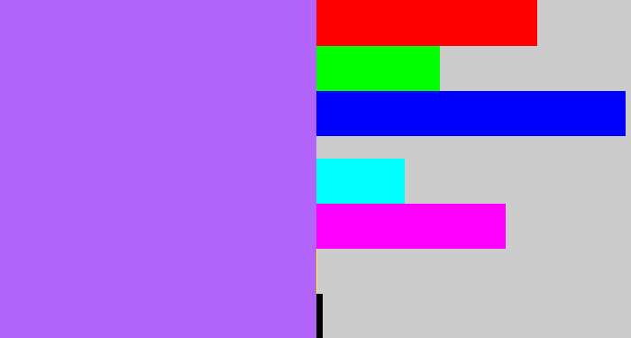 Hex color #b364fa - light urple