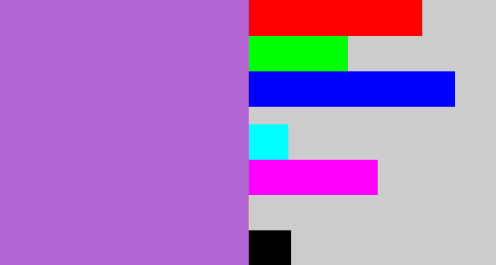 Hex color #b365d4 - lightish purple