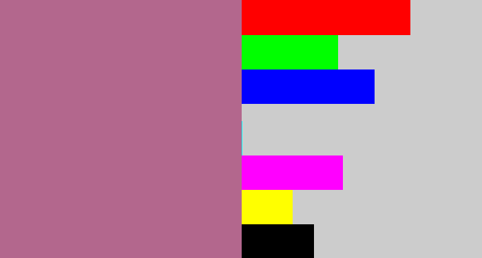 Hex color #b3678d - mauve