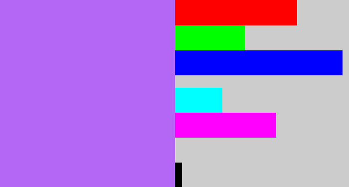 Hex color #b367f4 - light urple