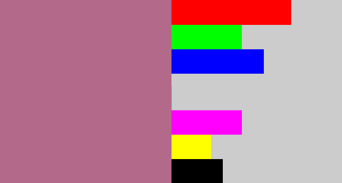 Hex color #b3698a - mauve