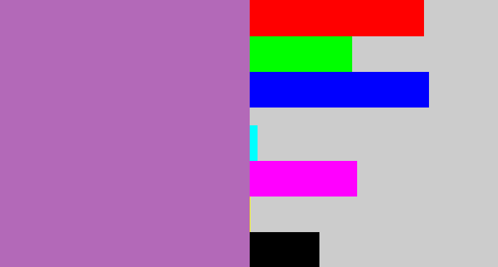 Hex color #b369b8 - soft purple