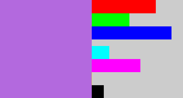 Hex color #b369de - light urple