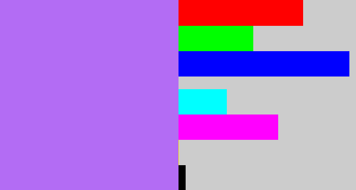 Hex color #b36cf4 - light urple