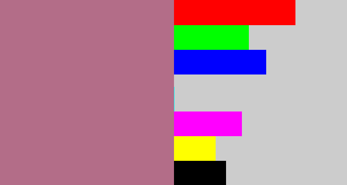 Hex color #b36d88 - mauve