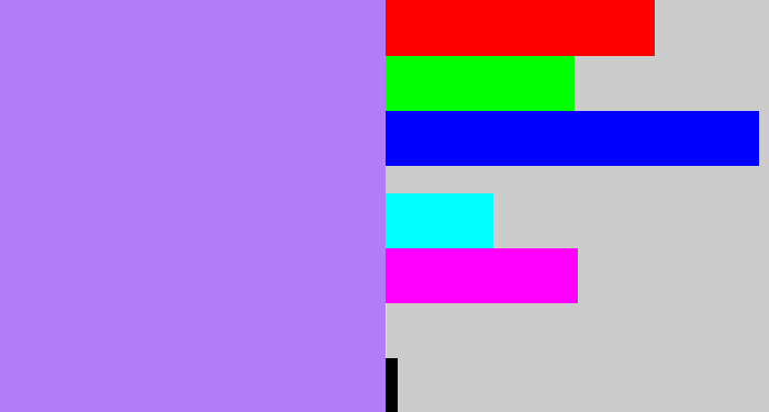 Hex color #b37cf7 - light urple