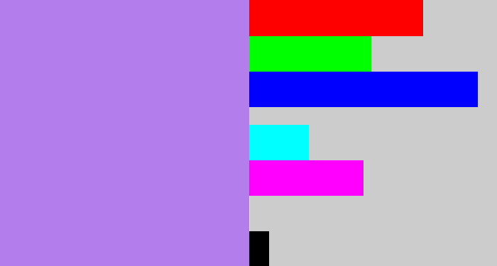 Hex color #b37eeb - light purple