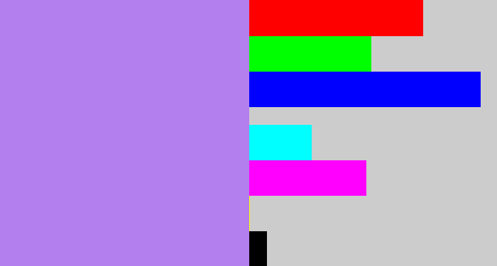 Hex color #b37eee - light purple