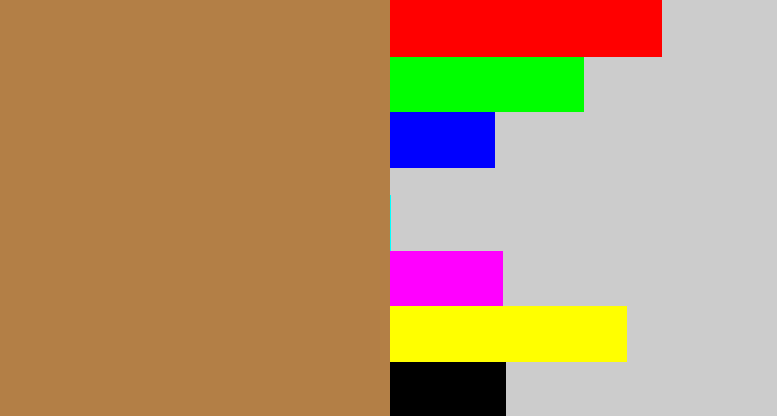 Hex color #b37f46 - tan brown