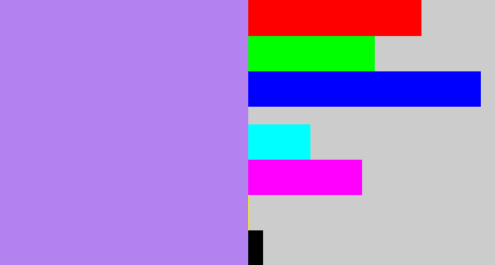 Hex color #b381f0 - light purple