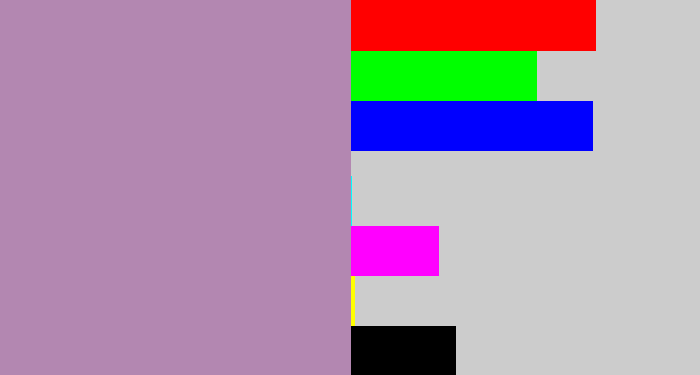 Hex color #b387b1 - dusty lavender