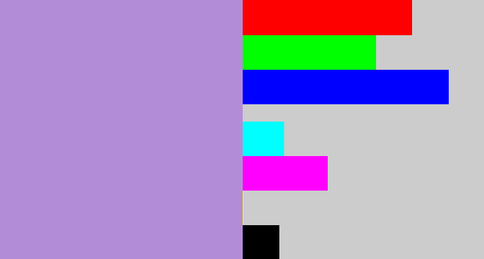 Hex color #b38cd8 - pale purple