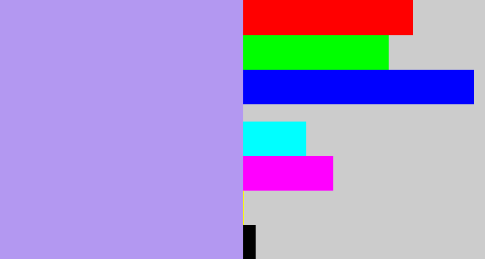 Hex color #b398f1 - lavender