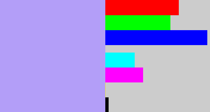 Hex color #b39ef8 - lavender