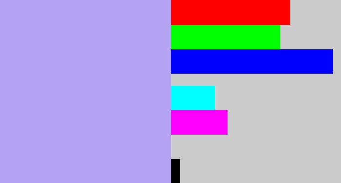 Hex color #b3a3f2 - lavender