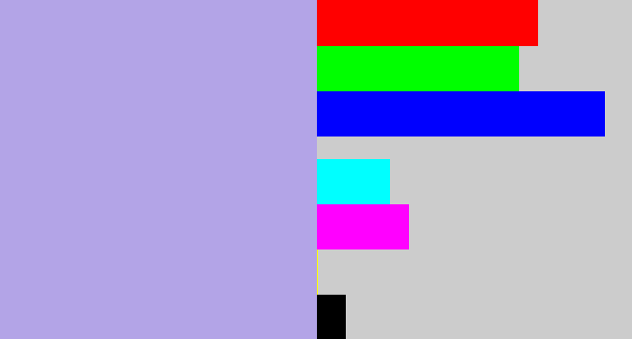 Hex color #b3a4e7 - lavender